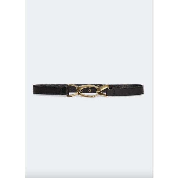 Frame Denim Triple Twist Chain Leather Belt Black Womens Size Small - Picture 2 of 9